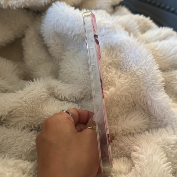 iPhone 14 Pro Max phone case with purple and pink flowers - Picture 3 of 4